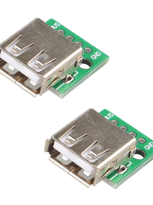 HALJIA 2pcs Type A Female USB 4 pin To DIP 2.54MM PCB Board Adapter Converter Compatible with Breadboard Arduino Power Supply DIY