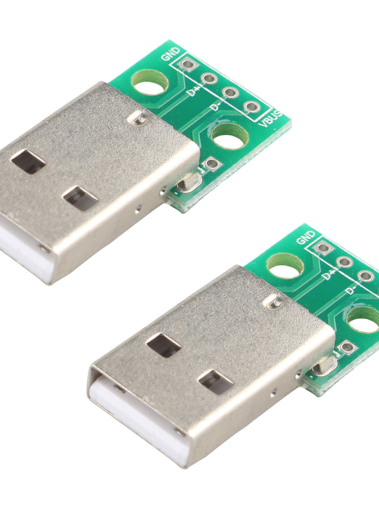 HALJIA 2pcs USB to DIP Adapter Converter 4 pin for 2.54mm PCB Board Power Supply DIY