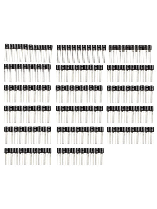 HALJIA 3-Pin 17 Kinds of Triode Transistor TO-92 Package Assortment Kit Set for DIY Project (170Pcs, 17 x 10Pcs)