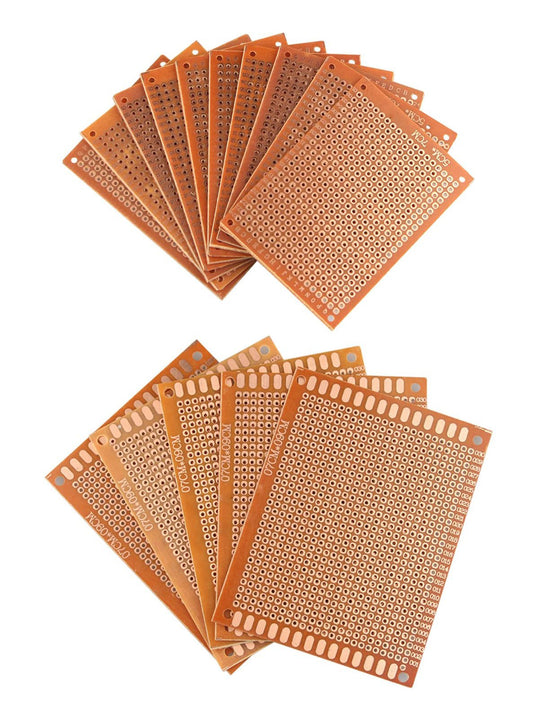 HALJIA 15 Pieces Prototype Universal PCB Circuit Board Breadboard Bakelite Single Side Copper With 5CM X 7CM And 7CM X 9CM Sizes For DIY Soldering