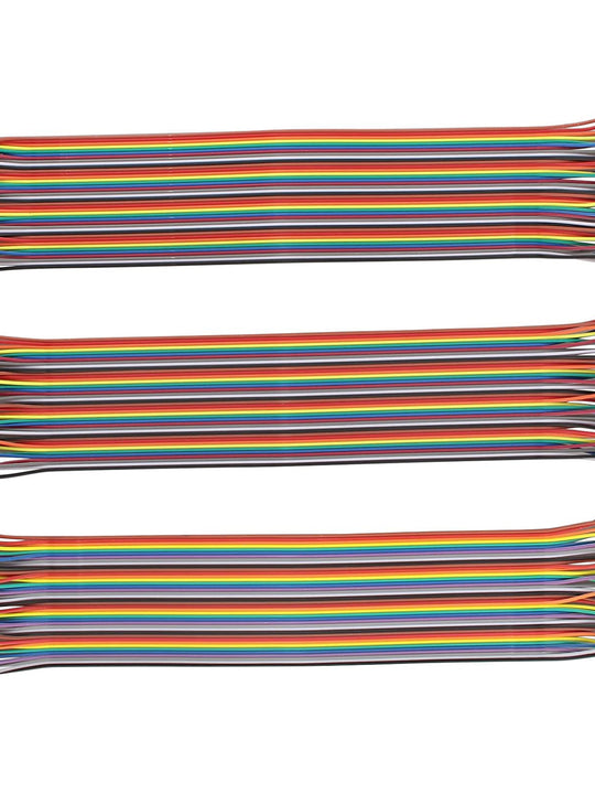 HALJIA 120pcs 30CM 12Inch Multicolored Jumper Wire 40pin Male to Female, 40pin Male to Male, 40pin Female to Female Breadboard Jumper Wires Ribbon Cables Kit