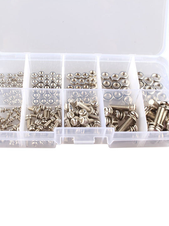 HALJIA 160pcs M2 M2.5 M3 M4 M5 Stainless Steel Screws Hex Nuts Assortment Kit Set