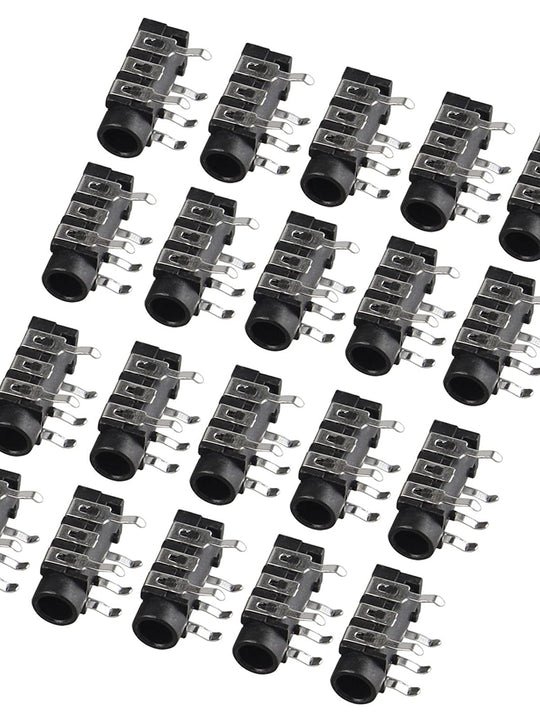 HALJIA 20 Pcs PCB Mount 3 Pin 3 Terminals 3.5mm Female Audio Jack Socket Connector