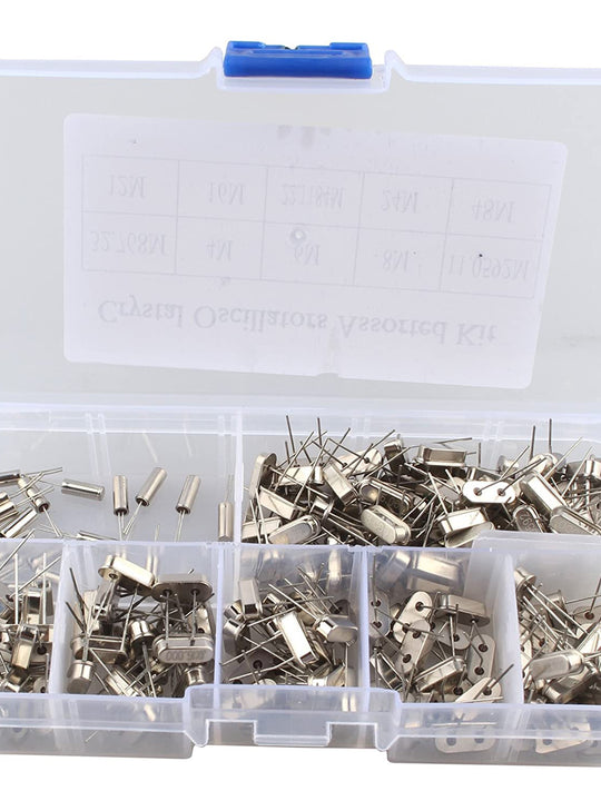 HALJIA 200PCS 10Value 32.768KHz ~ 48MHz DIY Quartz Crystal Oscillator Assorted Kit Set Assortment with Plastic Box