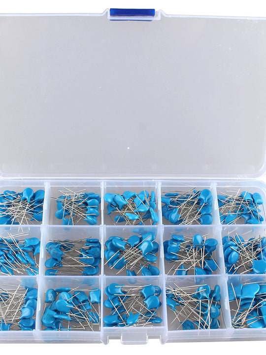 HALJIA 15 Value 300 Pcs High Voltage Ceramic Capacitors Assortment Assorted Kit Box