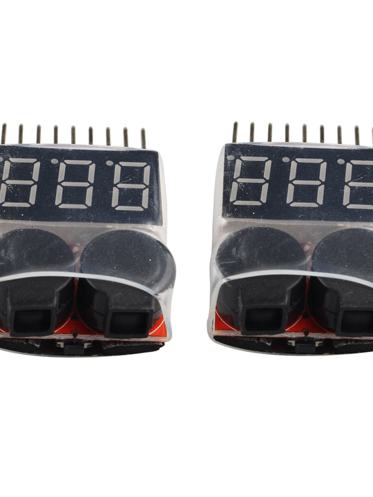 HALJIA 2pcs 1s-8s Drone/Racing Car Lipo/Li-ion/LiMn/Li-Fe Battery Tester Low Voltage Buzzer Alarm Indicator, Remote Control Helicopter Multicopter Battery Monitor 1S-8S Lipo Battery Tester