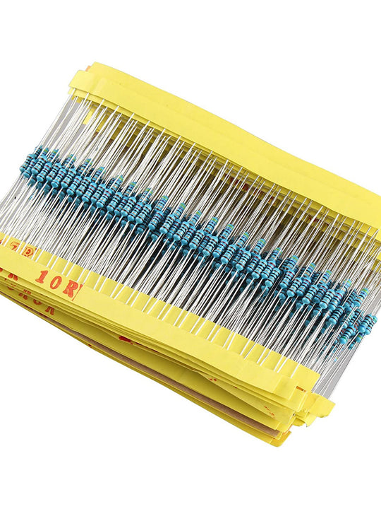 HALJIA 1/4W Ceramic Metal Film Resistors Kit Set 30 Values (10ohm - 1Mohm) x 20Pcs (600 Pcs)