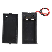 HALJIA 2Pcs 9V Battery Holder Box Case With Cover Switch On/Off Wire Lead