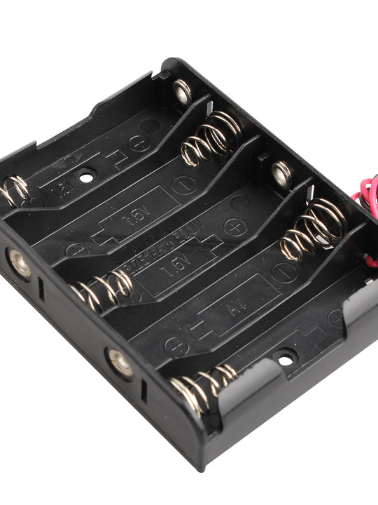 HALJIA 2Pcs 7.5V AA 5 x 1.5V Plastic Battery Holder Case Battery Storage Box with Wire Leads