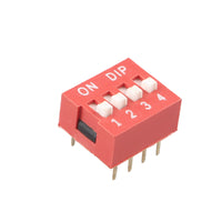 HALJIA 10Pcs Slide Type Switch Module 2.54mm 4-Bit 4 Position Way DIP Red Pitch