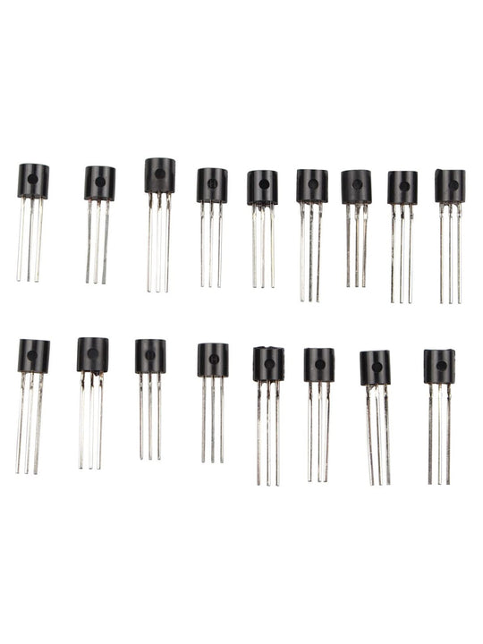 HALJIA 3-Pin 17 Kinds of Triode Transistor TO-92 Package Assortment Kit Set for DIY Project (170Pcs, 17 x 10Pcs)