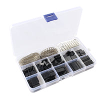 HALJIA 650PCS 2.54mm Dupont Wire Jumper Pin Header Connectors Male Female Crimp Pins Kit, 2.54mm Pitch Pin Head Connector Male and Female Plug Housing Connector Adaptor Assortment Kit with Box