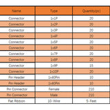 HALJIA 635Pcs Jumper Wire Connector Male/Female Wire Jumper Pin Headers Housing Terminal Kit with Jumper Cable Pin with Female Connector Housing with Single Row Pin Headers + Rainbow Flat IDC R